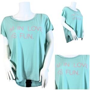 good YOUman Oversized High Low Hem Drop Shoulder Graphic Print Tee SZ XS/S $79